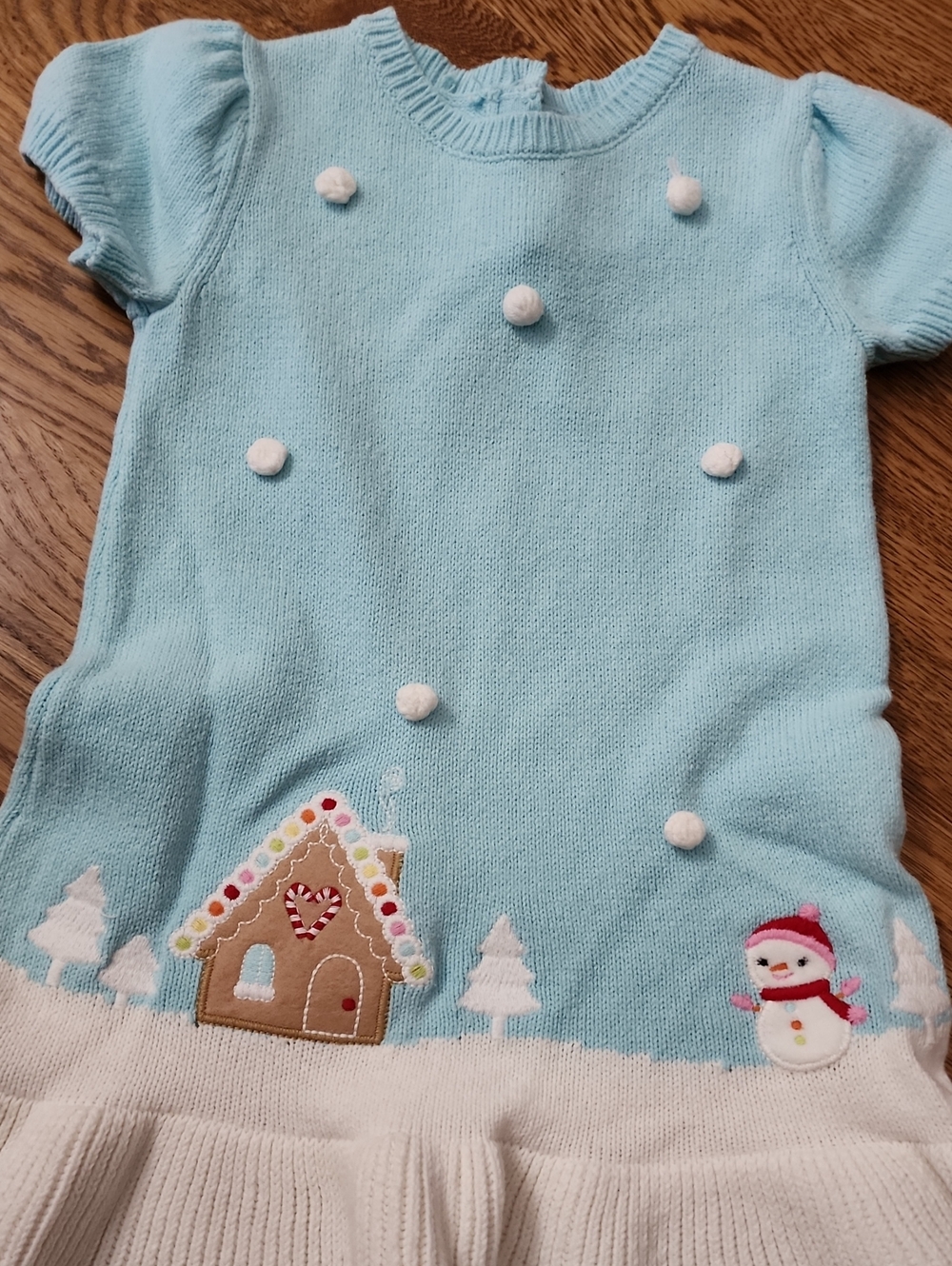 Vintage Gymboree Winter Wonderland Gingerbread Snowman Knit Sweater Dress, 5T - Picture 4 of 4